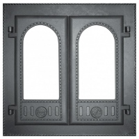 Дверка чугунная каминная ДК-6С 400x400