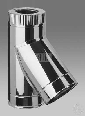 Сэндвич-тройник дымохода угол 135°, диаметр 150x210 мм, нержавеющая сталь 0.8 мм